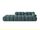 Canapea modulara 4 locuri, Bellis, Micadoni Home, BL, 282x94x63 cm, catifea, albastru petrol