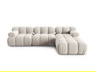Canapea modulara 4 locuri, Bellis, Micadoni Home, BL, 282x188x63 cm, catifea, bej deschis