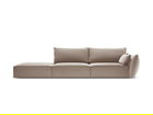 Canapea 4 locuri cotiera stanga, Kaelle, Micadoni Home, BL, 264x110x85 cm, catifea, cappuccino