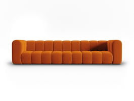 Canapea modulara 5 locuri, Lupine, Micadoni Home, BL, 318x87x70 cm, catifea, caramiziu