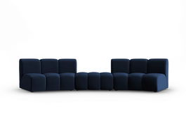 Canapea semirotunda 4 locuri, Lupine, Micadoni Home, BL, 367x118x70 cm, velur, albastru regal