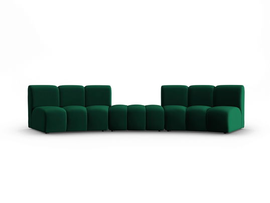 Canapea semirotunda 4 locuri, Lupine, Micadoni Home, BL, 367x118x70 cm, velur, verde bottle