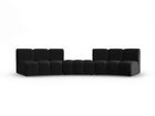 Canapea semirotunda 4 locuri, Lupine, Micadoni Home, BL, 367x118x70 cm, velur, negru