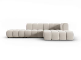 Coltar modular dreapta 5 locuri, Lupine, Micadoni Home, BL, fara cotiera, 294x175x70 cm, catifea, bej