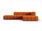 Coltar modular dreapta 5 locuri, Lupine, Micadoni Home, BL, fara cotiera, 294x175x70 cm, catifea, caramiziu