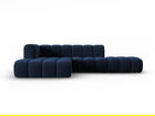 Coltar modular stanga 5 locuri, Lupine, Micadoni Home, BL, fara cotiera, 294x175x70 cm, catifea, albastru regal