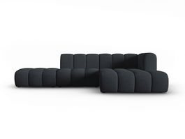 Coltar modular dreapta 5 locuri, Lupine, Micadoni Home, BL, fara cotiera, 294x175x70 cm, poliester chenille, negru