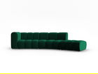 Canapea modulara dreapta 5 locuri, Lupine, Micadoni Home, BL, 335x166x70 cm, catifea, verde bottle