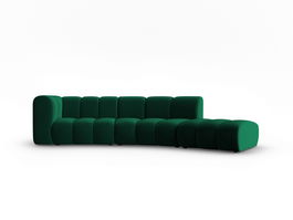 Canapea modulara dreapta 5 locuri, Lupine, Micadoni Home, BL, 335x166x70 cm, catifea, verde bottle