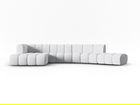 Coltar modular stanga 6 locuri, Lupine, Micadoni Home, BL, 425x175x70 cm, poliester chenille, gri deschis