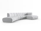 Coltar modular dreapta 6 locuri, Lupine, Micadoni Home, BL, 425x175x70 cm, poliester chenille, gri deschis