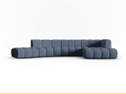 Coltar modular dreapta 6 locuri, Lupine, Micadoni Home, BL, 425x175x70 cm, poliester chenille, albastru