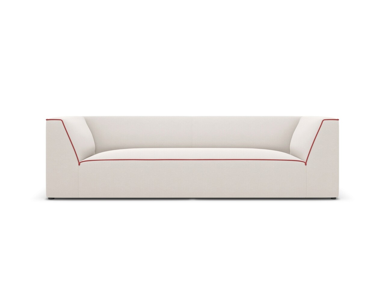 Canapea 3 locuri, Ruby, Micadoni Home, BL, 232x93x69 cm, tesatura chenille, bej/rosu