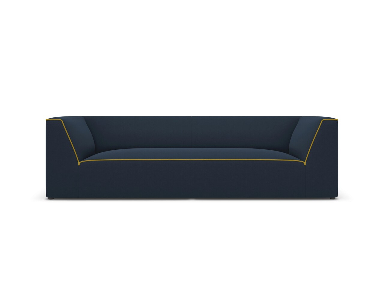 Canapea 3 locuri, Ruby, Micadoni Home, BL, 232x93x69 cm, tesatura chenille, albastru royal/galben