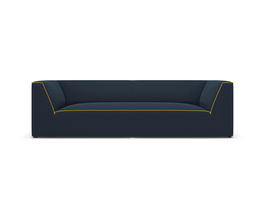 Canapea 3 locuri, Ruby, Micadoni Home, BL, 232x93x69 cm, tesatura chenille, albastru royal/galben
