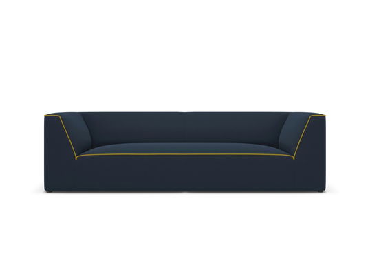 Canapea 3 locuri, Ruby, Micadoni Home, BL, 232x93x69 cm, tesatura chenille, albastru royal/galben