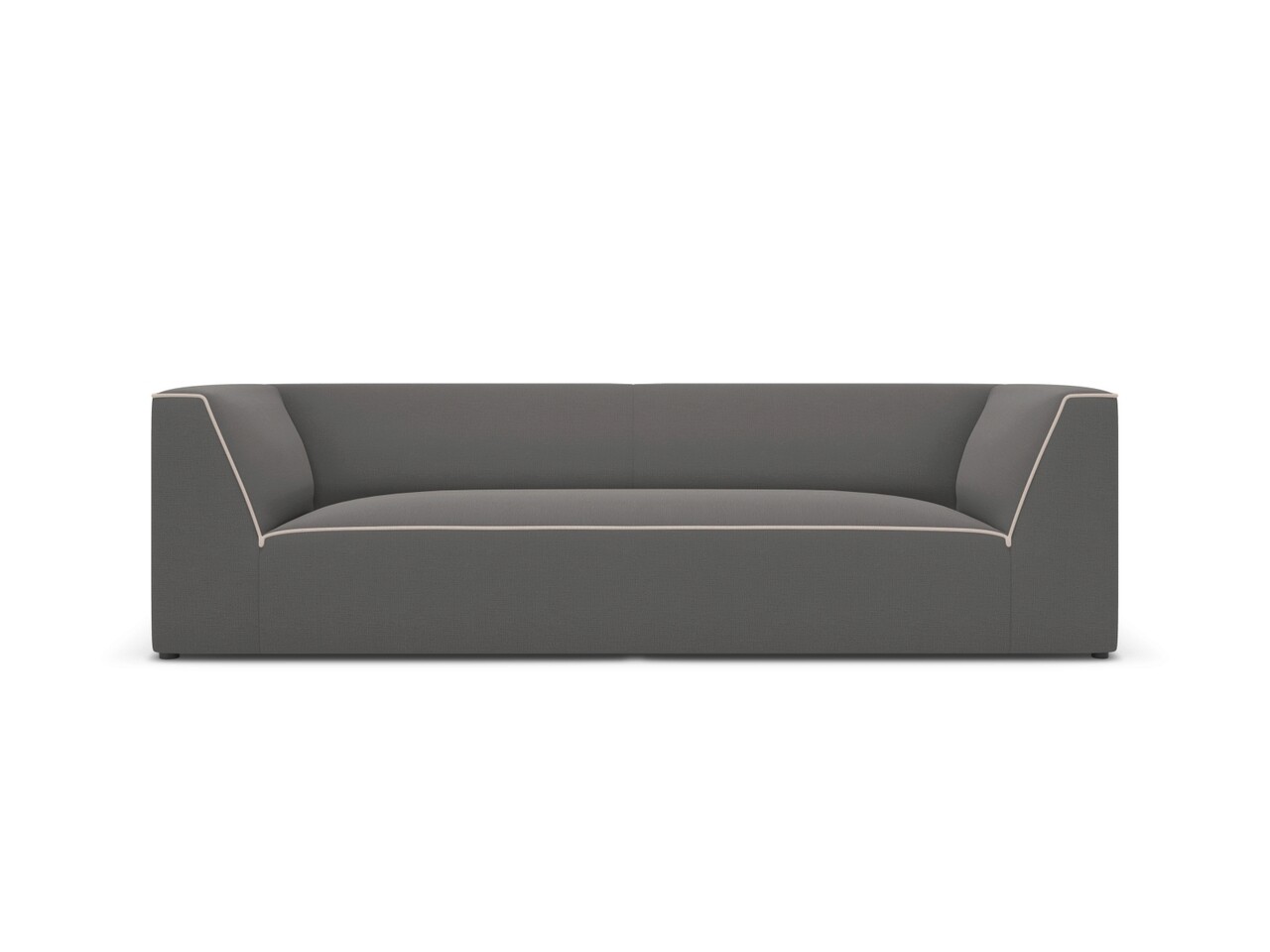 Canapea 3 locuri, Ruby, Micadoni Home, BL, 232x93x69 cm, tesatura chenille, gri/bej