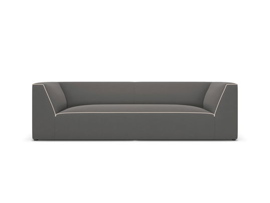 Canapea 3 locuri, Ruby, Micadoni Home, BL, 232x93x69 cm, tesatura chenille, gri/bej