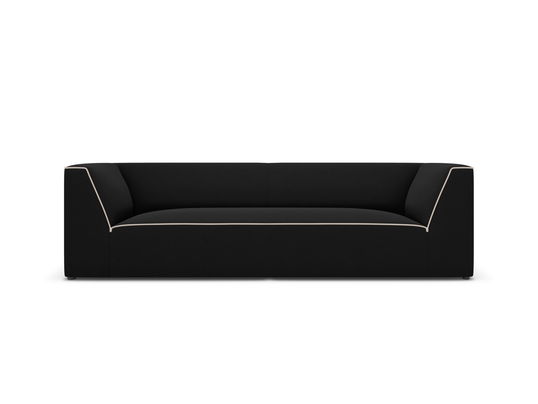 Canapea 3 locuri, Ruby, Micadoni Home, BL, 232x93x69 cm, tesatura chenille, negru/bej