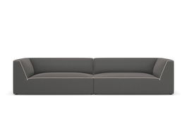 Canapea 4 locuri, Ruby, Micadoni Home, BL, 302x93x69 cm, tesatura chenille, gri/bej