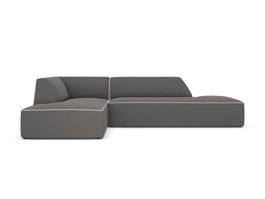 Coltar modular stanga 4 locuri, Ruby, Micadoni Home, BL, fara cotiera, 273x180x69 cm, tesatura chenille, gri/bej