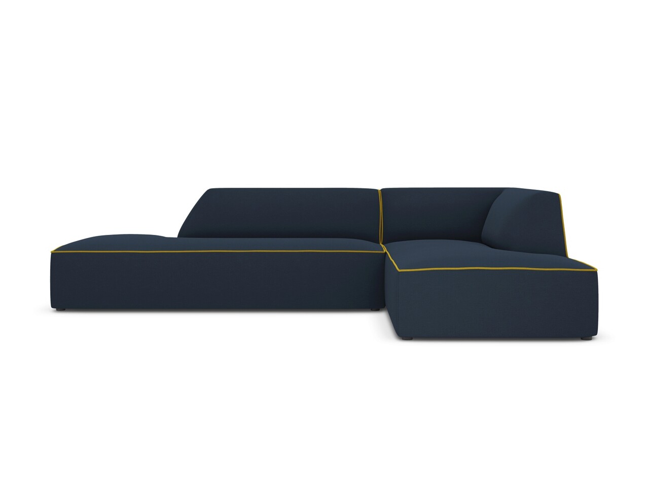 Coltar modular dreapta 4 locuri, Ruby, Micadoni Home, BL, fara cotiera, 273x180x69 cm, tesatura chenille, albastru royal/galben