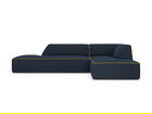 Coltar modular dreapta 4 locuri, Ruby, Micadoni Home, BL, fara cotiera, 273x180x69 cm, tesatura chenille, albastru royal/galben