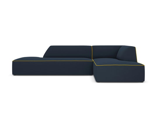 Coltar modular dreapta 4 locuri, Ruby, Micadoni Home, BL, fara cotiera, 273x180x69 cm, tesatura chenille, albastru royal/galben