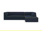 Coltar modular dreapta 4 locuri, Ruby, Micadoni Home, BL, 273x180x69 cm, tesatura chenille, albastru royal/galben