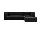 Coltar modular dreapta 4 locuri, Ruby, Micadoni Home, BL, 273x180x69 cm, tesatura chenille, negru/bej