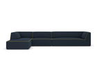 Coltar modular stanga 5 locuri, Ruby, Micadoni Home, BL, 366x180x69 cm, tesatura chenille, albastru royal/galben