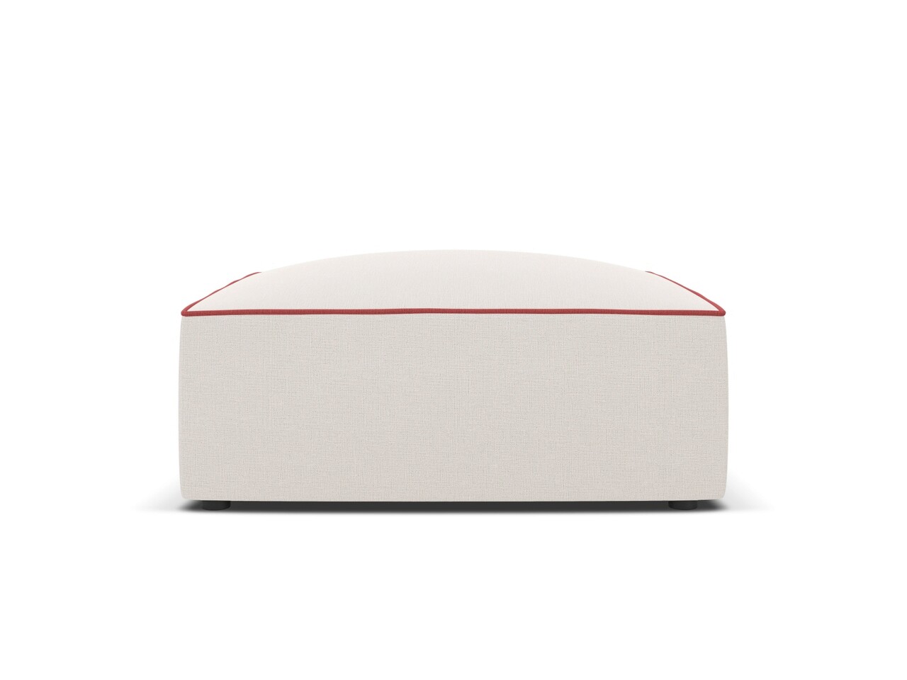 Taburet, Ruby, Micadoni Home, BL, 93x93x40 cm, tesatura chenille, bej/rosu