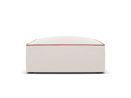 Taburet, Ruby, Micadoni Home, BL, 93x93x40 cm, tesatura chenille, bej/rosu
