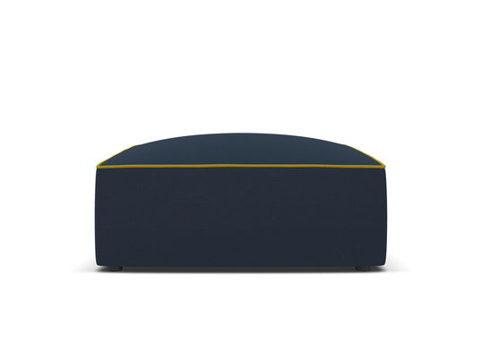 Taburet, Ruby, Micadoni Home, BL, 93x93x40 cm, tesatura chenille, albastru royal/galben
