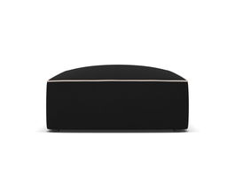 Taburet, Ruby, Micadoni Home, BL, 93x93x40 cm, tesatura chenille, negru/bej