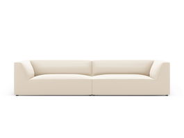 Canapea modulara 4 locuri, Ruby, Micadoni Home, BL, 302x93x69 cm, piele ecologica, bej deschis