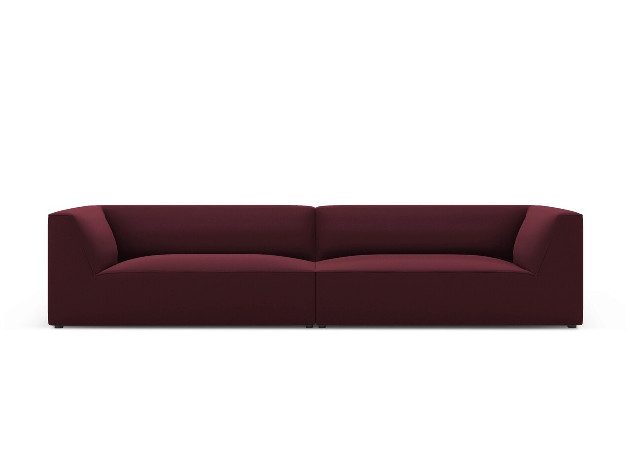 Canapea modulara 4 locuri, Ruby, Micadoni Home, BL, 302x93x69 cm, piele ecologica, bordo
