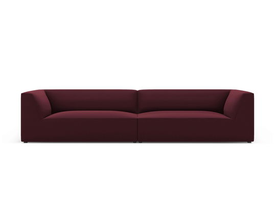 Canapea modulara 4 locuri, Ruby, Micadoni Home, BL, 302x93x69 cm, piele ecologica, bordo