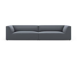 Canapea modulara 4 locuri, Ruby, Micadoni Home, BL, 302x93x69 cm, piele ecologica, albastru inchis