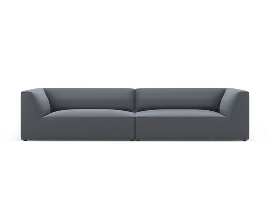 Canapea modulara 4 locuri, Ruby, Micadoni Home, BL, 302x93x69 cm, piele ecologica, albastru inchis