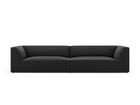 Canapea modulara 4 locuri, Ruby, Micadoni Home, BL, 302x93x69 cm, piele ecologica, negru