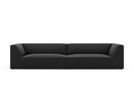 Canapea modulara 4 locuri, Ruby, Micadoni Home, BL, 302x93x69 cm, piele ecologica, negru