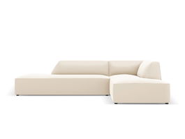 Coltar modular dreapta 4 locuri, Ruby, Micadoni Home, BL, fara cotiera, 273x180x69 cm, piele ecologica, bej deschis