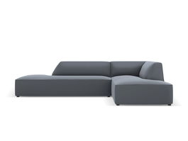 Coltar modular dreapta 4 locuri, Ruby, Micadoni Home, BL, fara cotiera, 273x180x69 cm, piele ecologica, albastru inchis