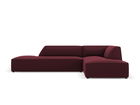 Coltar modular dreapta 4 locuri, Ruby, Micadoni Home, BL, fara cotiera, 273x180x69 cm, piele ecologica, bordo