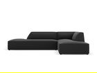 Coltar modular dreapta 4 locuri, Ruby, Micadoni Home, BL, fara cotiera, 273x180x69 cm, piele ecologica, negru