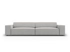 Canapea 3 locuri, Jodie, Micadoni Home, BL, 204x102x70 cm, poliester, gri deschis