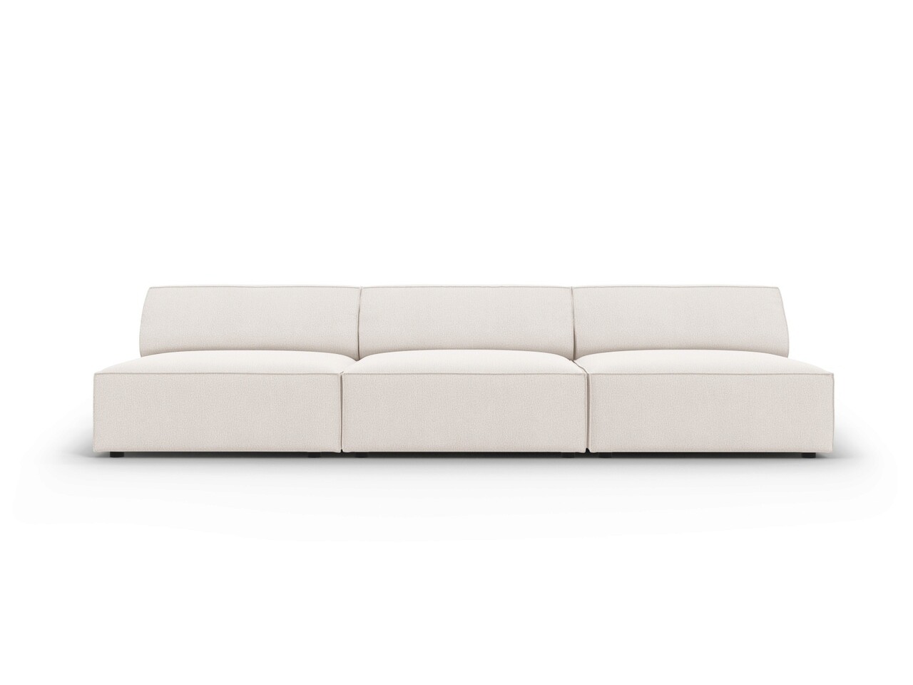 Canapea 3 locuri, Jodie, Micadoni Home, BL, 240x102x70 cm, poliester, bej deschis