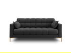 Canapea 2 locuri, Mamaia, Micadoni Home, GL, 152x92x75 cm, tesatura tip twill, gri inchis