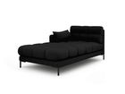 Sezlong living stanga 1 loc, Mamaia, Micadoni Home, BL, 185x102x75 cm, tesatura tip twill, negru